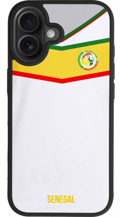 Coque iPhone 17 - Silicone rigide noir Maillot de football Senegal 2022 personnalisable