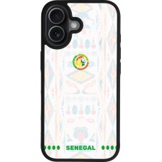 Coque iPhone 17 - Silicone rigide noir Maillot de football Sénégal 2026 personnalisable
