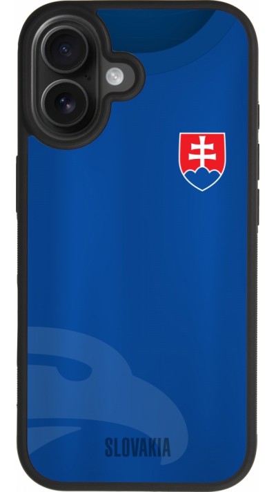 Coque iPhone 17 - Silicone rigide noir Maillot de football Slovaquie