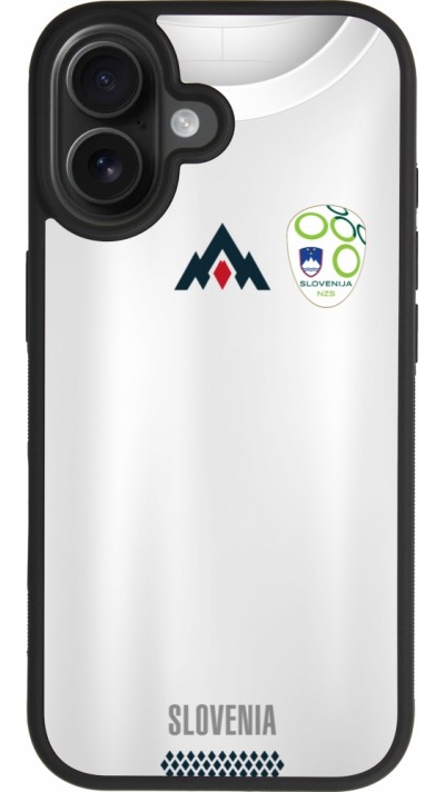 Coque iPhone 17 - Silicone rigide noir Maillot de football Slovénie