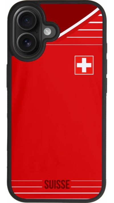 Coque iPhone 17 - Silicone rigide noir Football shirt Switzerland 2022
