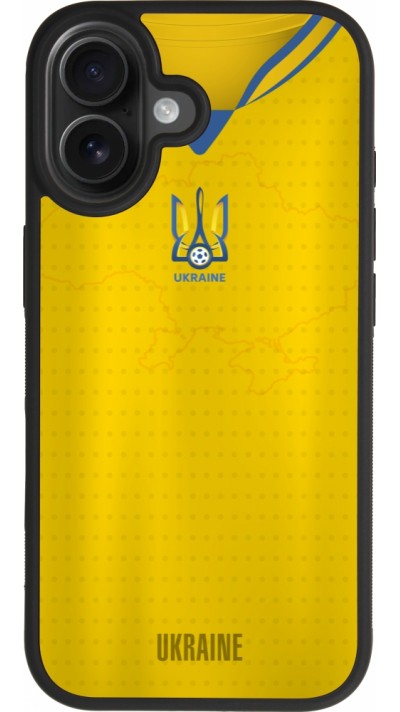 Coque iPhone 17 - Silicone rigide noir Maillot de football Ukraine