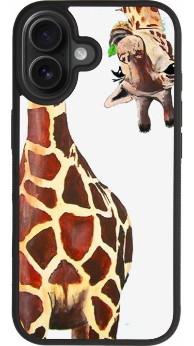 Coque iPhone 17 - Silicone rigide noir Giraffe Fit