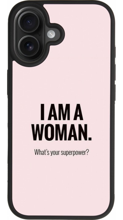 Coque iPhone 17 - Silicone rigide noir I am a woman