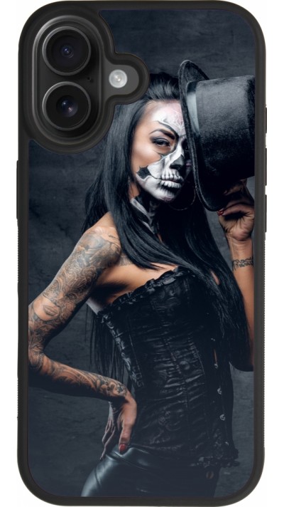 Coque iPhone 17 - Silicone rigide noir Halloween 22 Tattooed Girl