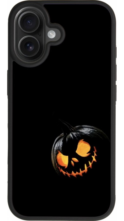 Coque iPhone 17 - Silicone rigide noir Halloween 2023 discreet pumpkin