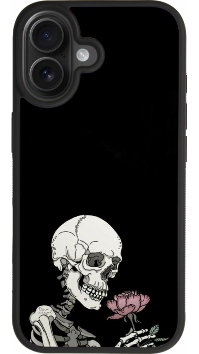 Coque iPhone 17 - Silicone rigide noir Halloween 2023 rose and skeleton