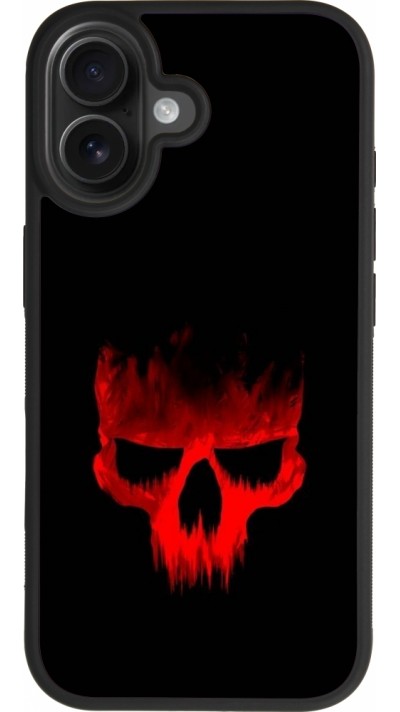 Coque iPhone 17 - Silicone rigide noir Halloween 2023 scary skull