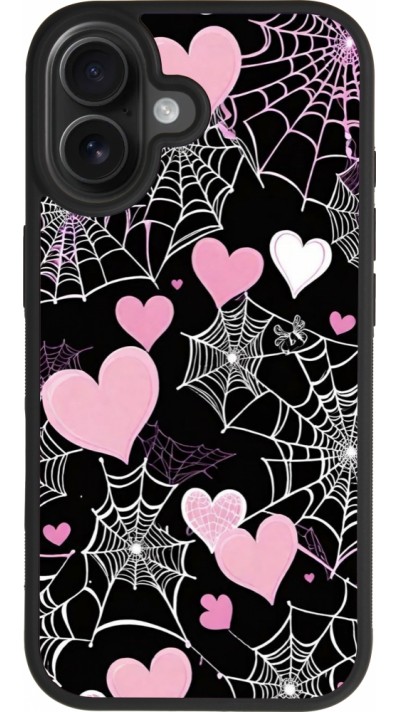 Coque iPhone 17 - Silicone rigide noir Halloween 2024 girly