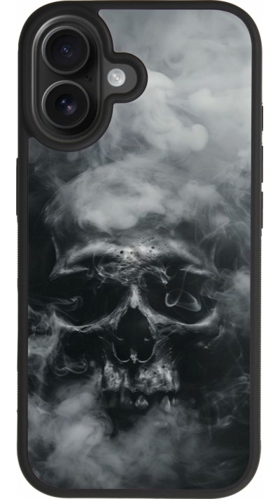 Coque iPhone 17 - Silicone rigide noir Halloween 2024 smoky skull