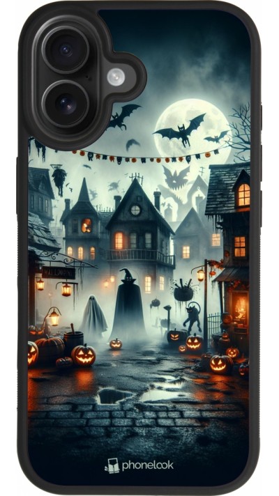 Coque iPhone 17 - Silicone rigide noir Halloween Spookville