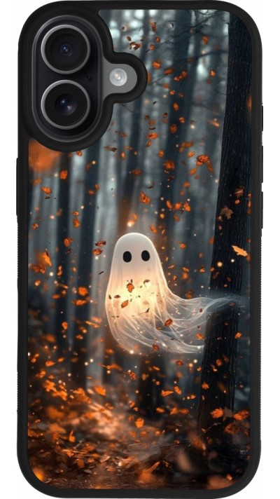 Coque iPhone 17 - Silicone rigide noir Halloween 2025 Ghost in the forest