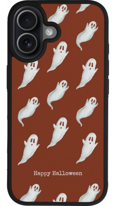 Coque iPhone 17 - Silicone rigide noir Halloween 2025 Pattern of ghosts