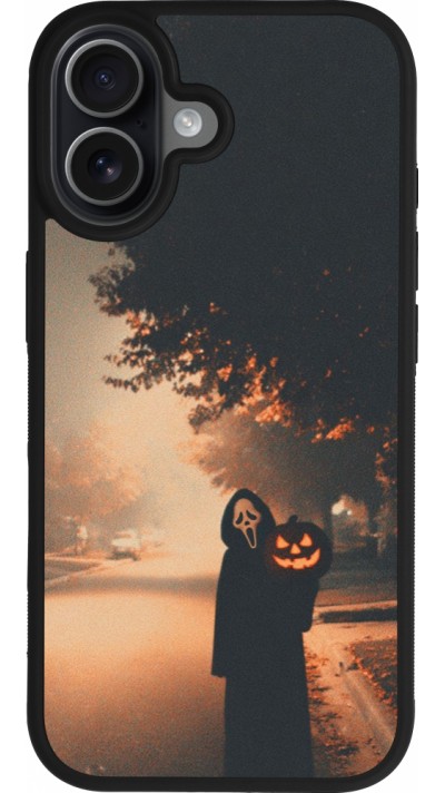 Coque iPhone 17 - Silicone rigide noir Halloween 2025 Scream