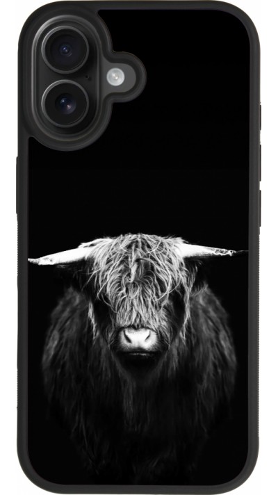 Coque iPhone 17 - Silicone rigide noir Highland calf black