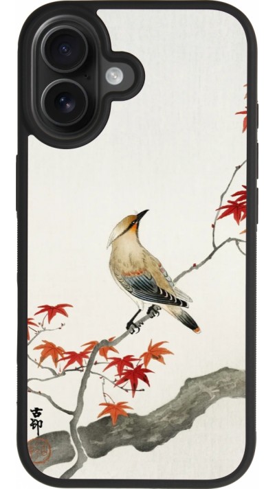 Coque iPhone 17 - Silicone rigide noir Japanese Bird