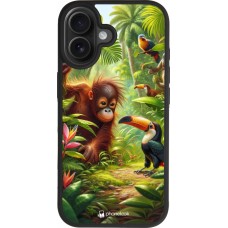 iPhone 17 Case Hülle - Silikon schwarz Tropischer Dschungel Tayrona