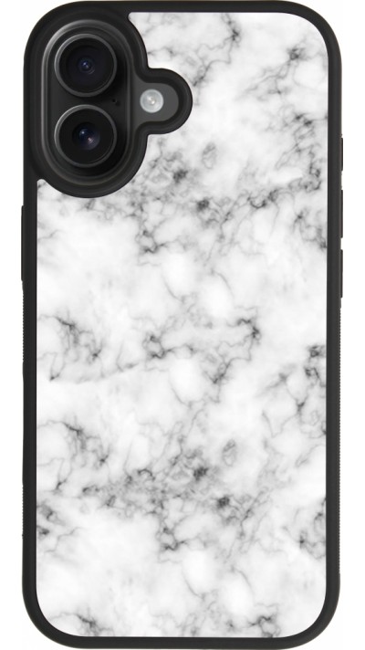Coque iPhone 17 - Silicone rigide noir Marble 01