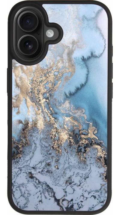 Coque iPhone 17 - Silicone rigide noir Marble 04