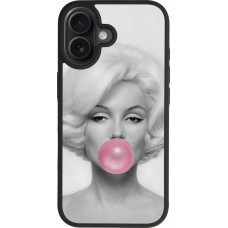 Coque iPhone 17 - Silicone rigide noir Marilyn Bubble