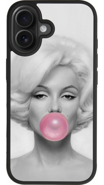 Coque iPhone 17 - Silicone rigide noir Marilyn Bubble