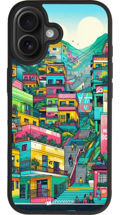 Coque iPhone 17 - Silicone rigide noir Medellin Comuna 13 Art