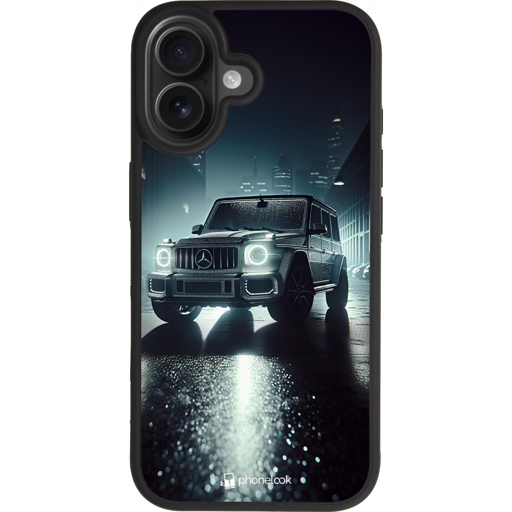 Coque iPhone 17 - Silicone rigide noir Mercedes G AMG Night