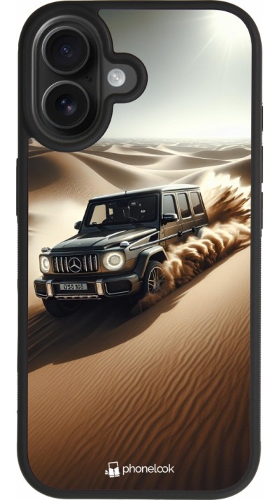 Coque iPhone 17 - Silicone rigide noir Mercedes G Drift Desert