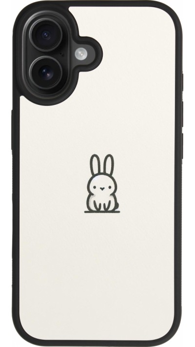 Coque iPhone 17 - Silicone rigide noir Minimal bunny cutie