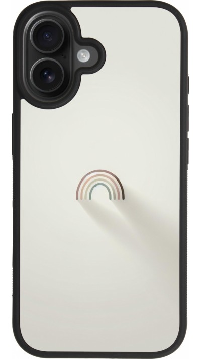 Coque iPhone 17 - Silicone rigide noir Mini Rainbow Minimal