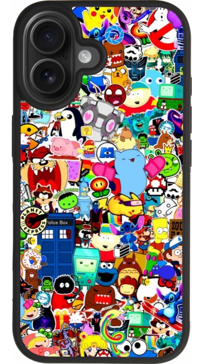 Coque iPhone 17 - Silicone rigide noir Mixed cartoons