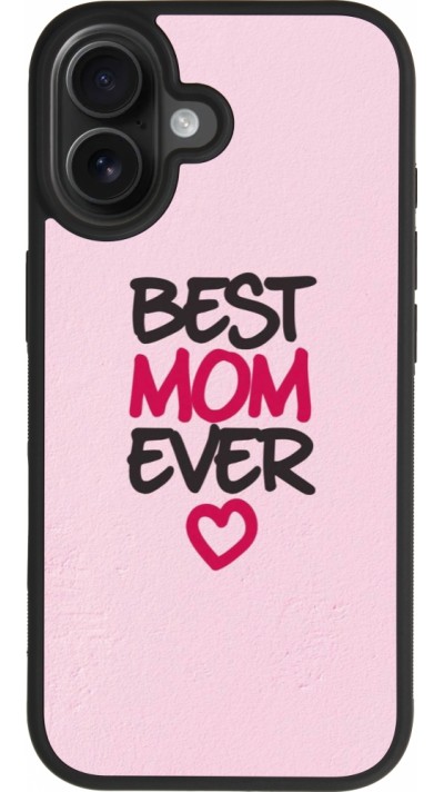 Coque iPhone 17 - Silicone rigide noir Mom 2023 best Mom ever pink