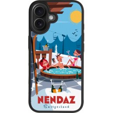 Coque iPhone 17 - Silicone rigide noir Nendaz Mountain Jacuzzi