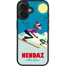 Coque iPhone 17 - Silicone rigide noir Nendaz Ski Downhill