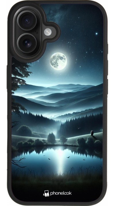 Coque iPhone 17 - Silicone rigide noir Night Sky View