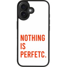 Coque iPhone 17 - Silicone rigide noir Nothing is Perfetc