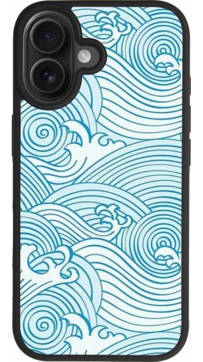 Coque iPhone 17 - Silicone rigide noir Ocean Waves
