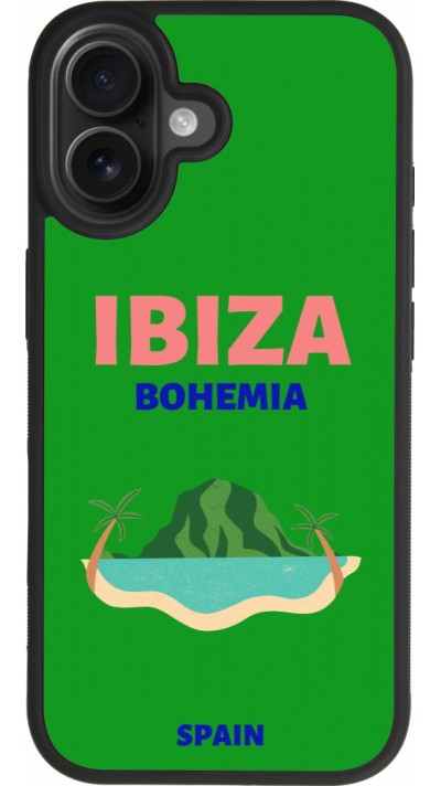 Coque iPhone 17 - Silicone rigide noir Pop Summer Destination Ibiza