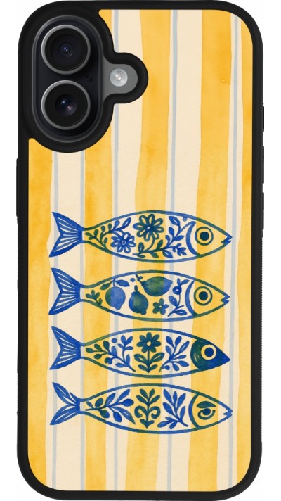 Coque iPhone 17 - Silicone rigide noir Portuguese fish 2026