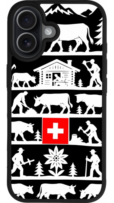 Coque iPhone 17 - Silicone rigide noir Poya Suisse 1 noir