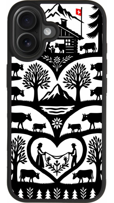 Coque iPhone 17 - Silicone rigide noir Poya Suisse 2