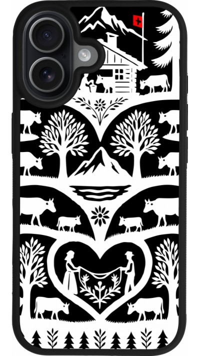 Coque iPhone 17 - Silicone rigide noir Poya Suisse 2 noir