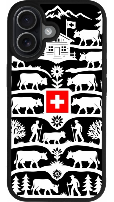 Coque iPhone 17 - Silicone rigide noir Poya Suisse 3 noir
