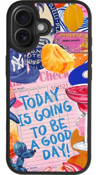 Coque iPhone 17 - Silicone rigide noir Preppy Today is Going to be a good day