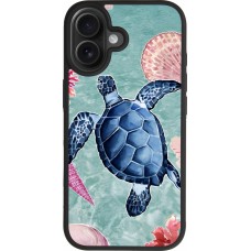 Coque iPhone 17 - Silicone rigide noir Preppy Turtle