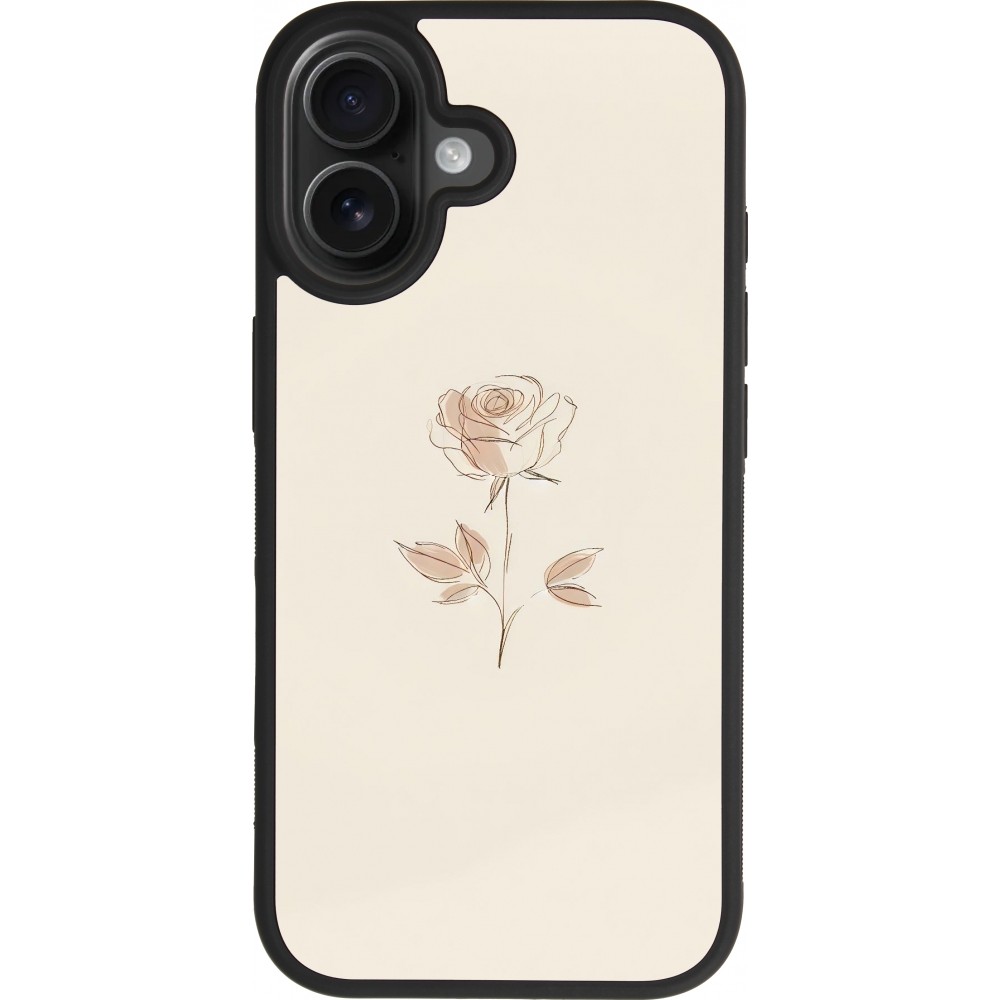 Coque iPhone 17 - Silicone rigide noir Sable Rose Minimaliste