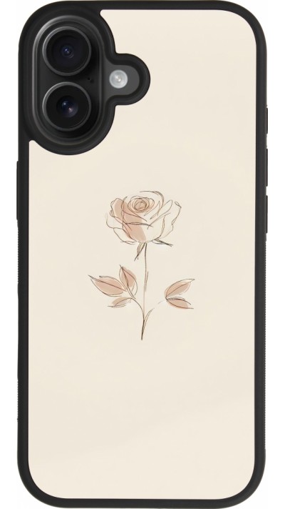 Coque iPhone 17 - Silicone rigide noir Sable Rose Minimaliste