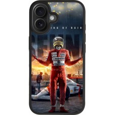 Coque iPhone 17 - Silicone rigide noir Senna The King of Rain