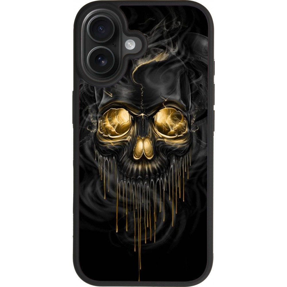 Coque iPhone 17 - Silicone rigide noir Skull 02