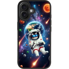 Coque iPhone 17 - Silicone rigide noir VR SpaceCat Odyssey